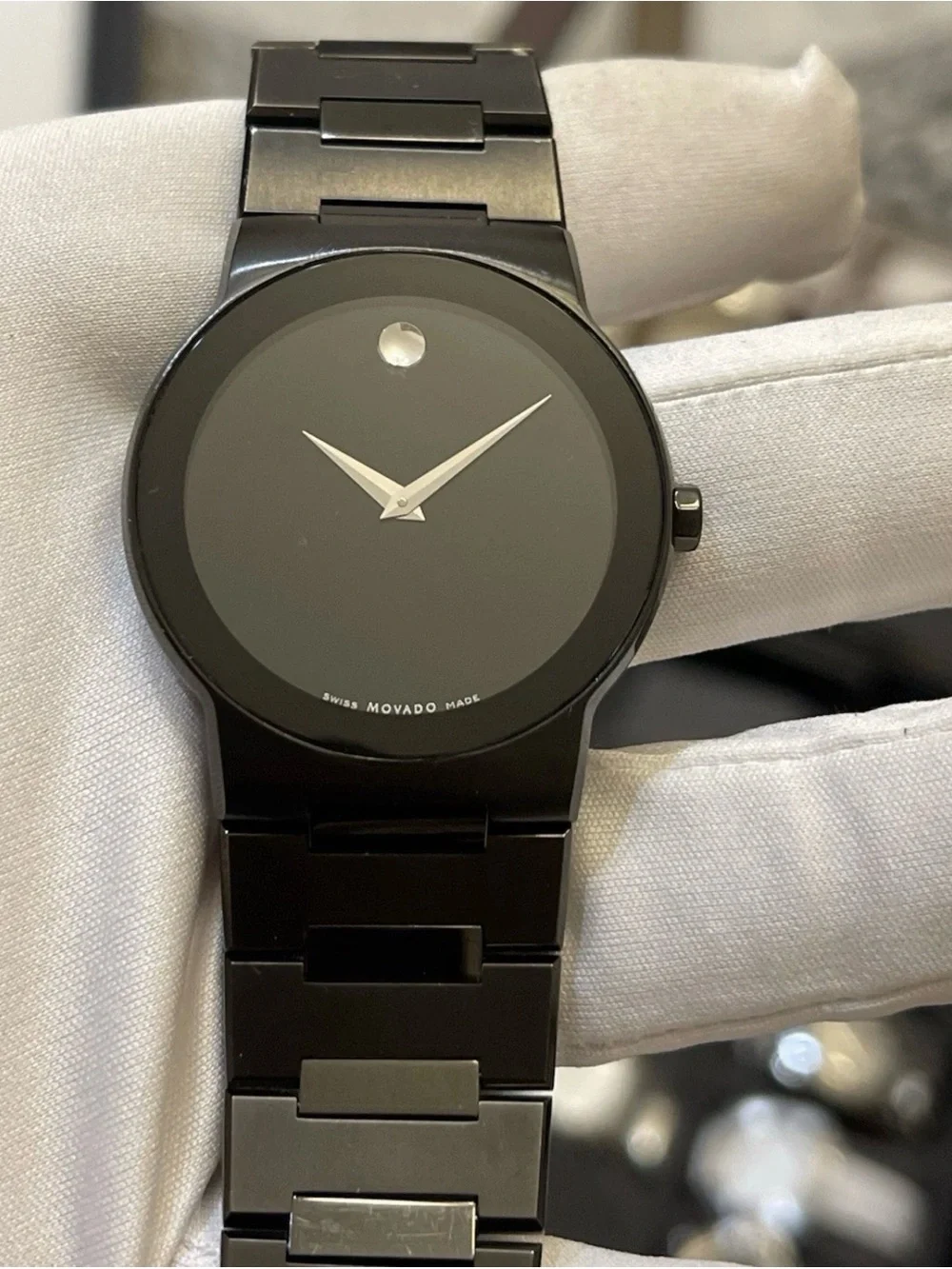 Movado Sapphire 0606307 Black PVD Stainless Steel 38mm Men’s Swiss Quartz Watch